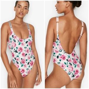NWT Victoria's Secret Rhinestone Bling Floral One Piece Swimsuit - XS
